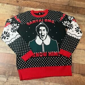 Buddy the Elf Santa I know Him Unisex Holiday Ugly Christmas Sweater Sz M